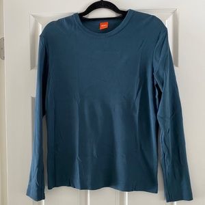 BOSS by hugo boss orange label petrol blue long sleeve Men's Shirt Medium